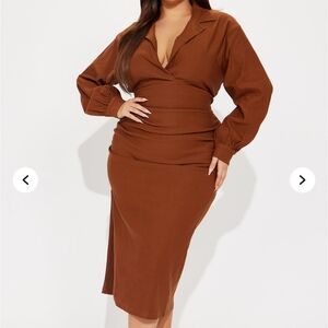 Elegant Brown Midi Skirt